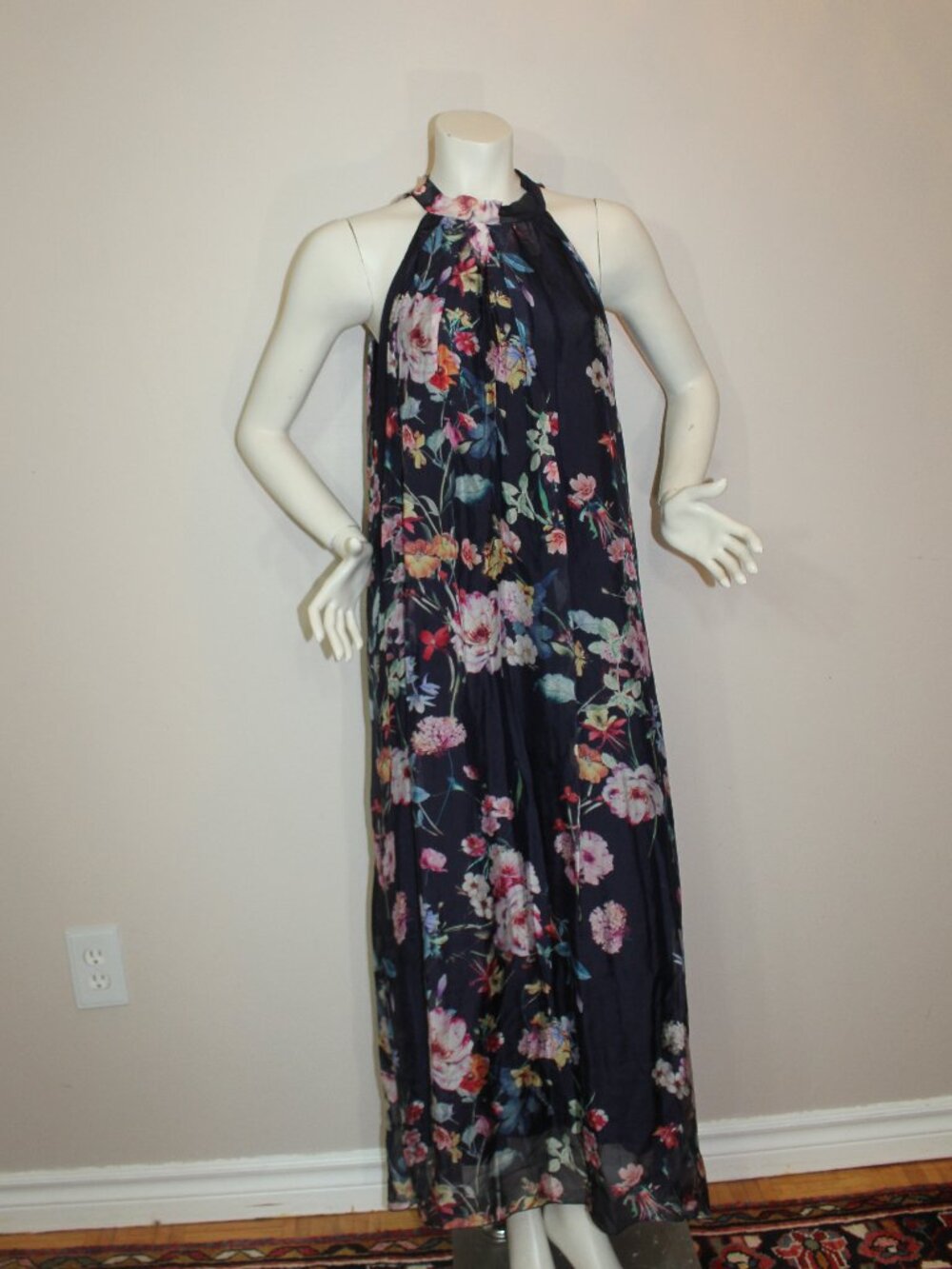 Bellambra  floral maxi lined dress made in Italy size Large
